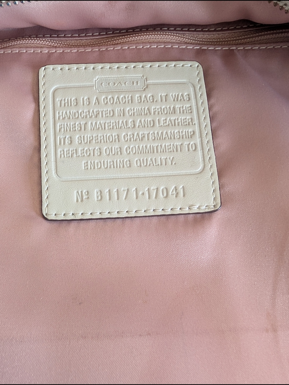 Coach Audrey Op Art Ivory Leather Tote with Signature Perforated Logo - Picture 10 of 13